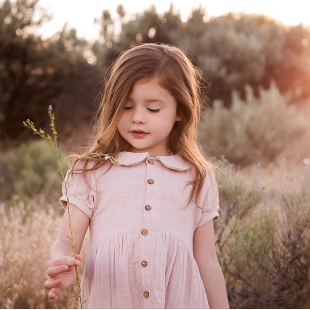 City Mouse Muslin Button Up Dress Rose NWT 9-12m